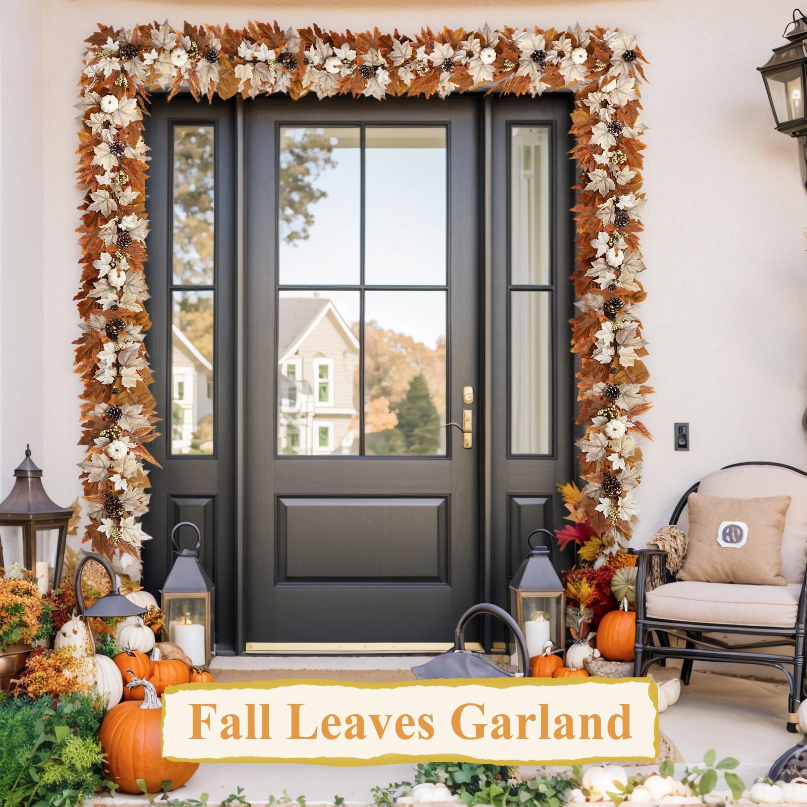 RHTRJ garland beside mantel to show true 6-foot scale and fit