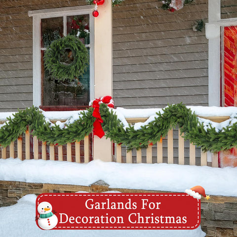 RHTRJ garland installed on covered porch demonstrating weather-resistant use