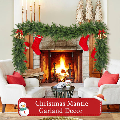 RHTRJ garland decorated with string lights showing warm illumination benefits