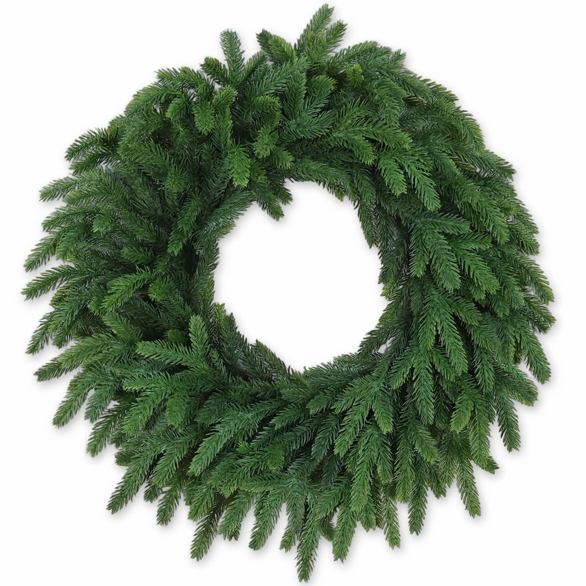 RHTRJ front view 24 inch wreath showing full realistic greenery and instant curb appeal