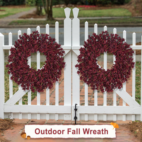 RHTRJ wreath next to door frame to show accurate size comparison