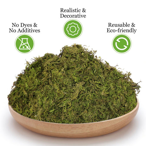 Riare moss arranged around a faux plant base giving a natural finish