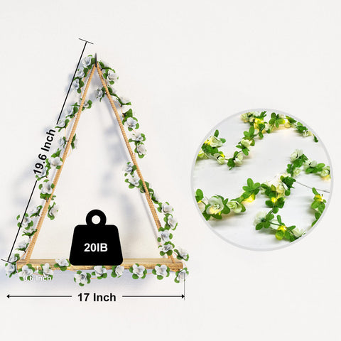 RICHER HOUSE shelves styled with plants in living room showing space-saving decor benefit