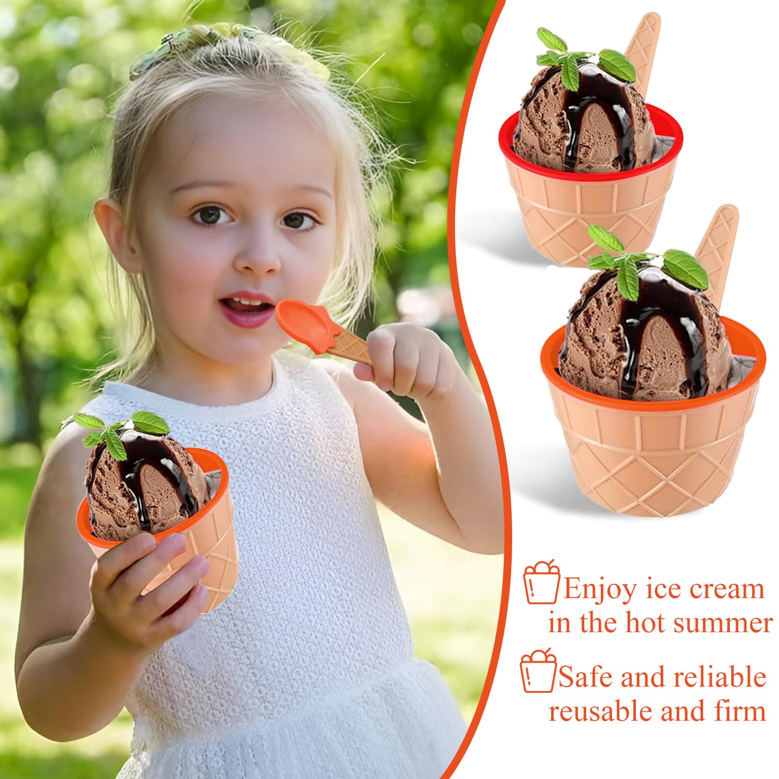 RICHSC-PAN bowl next to a child’s hand illustrating 3.75-inch scale and easy grip for kids