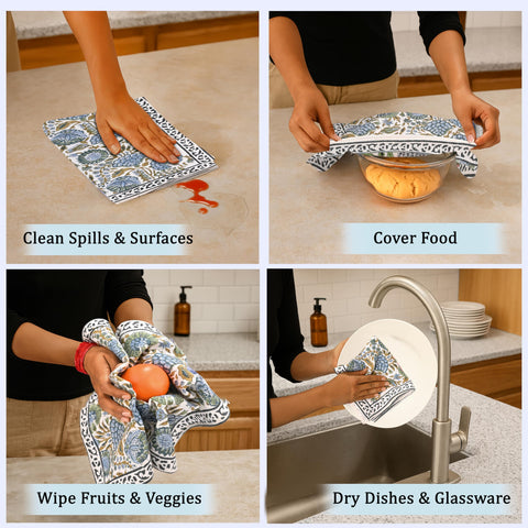 Ridhi towel draped over oven handle adding decorative kitchen convenience