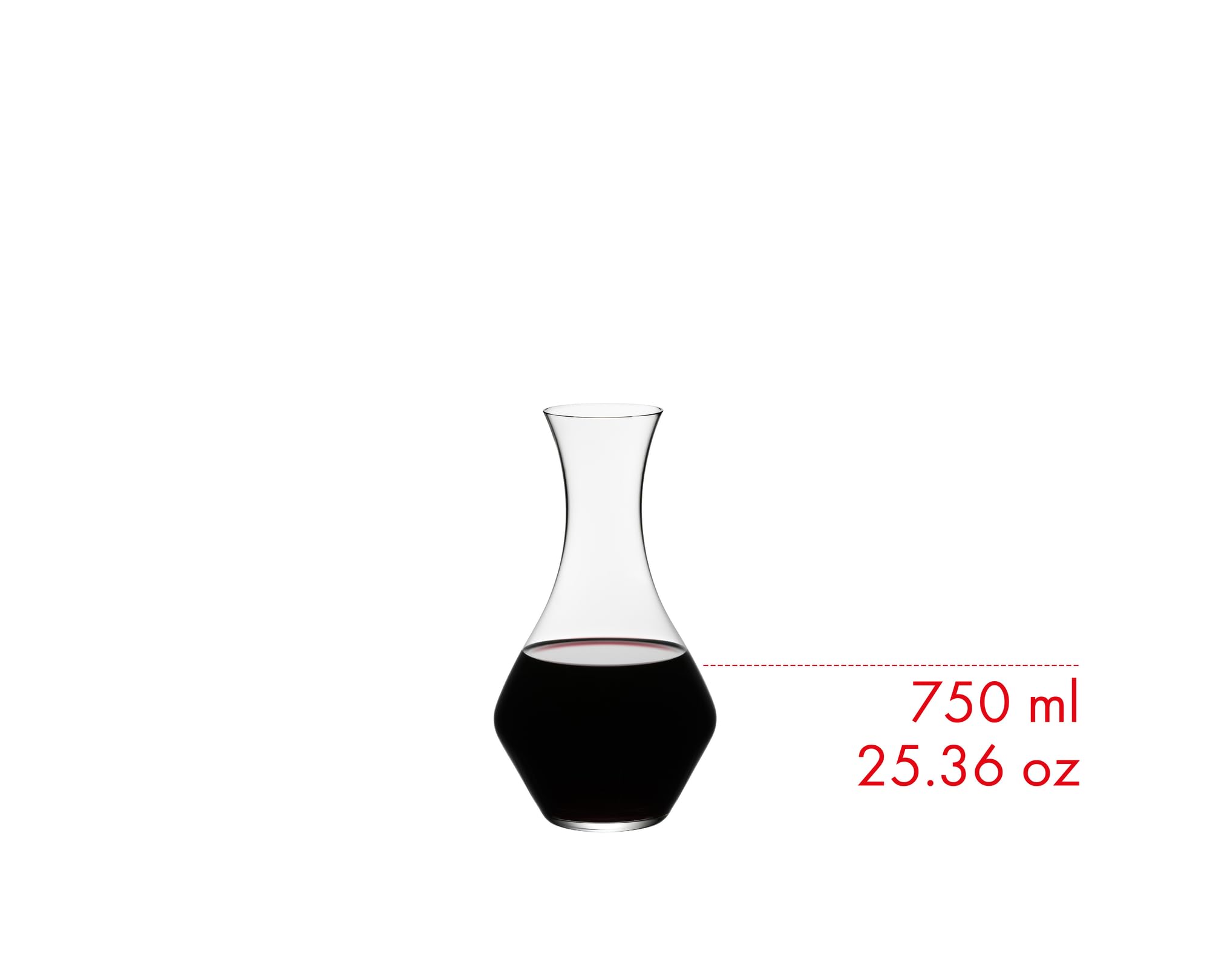 Riedel decanter pouring wine into glass demonstrating controlled pour and sediment separation