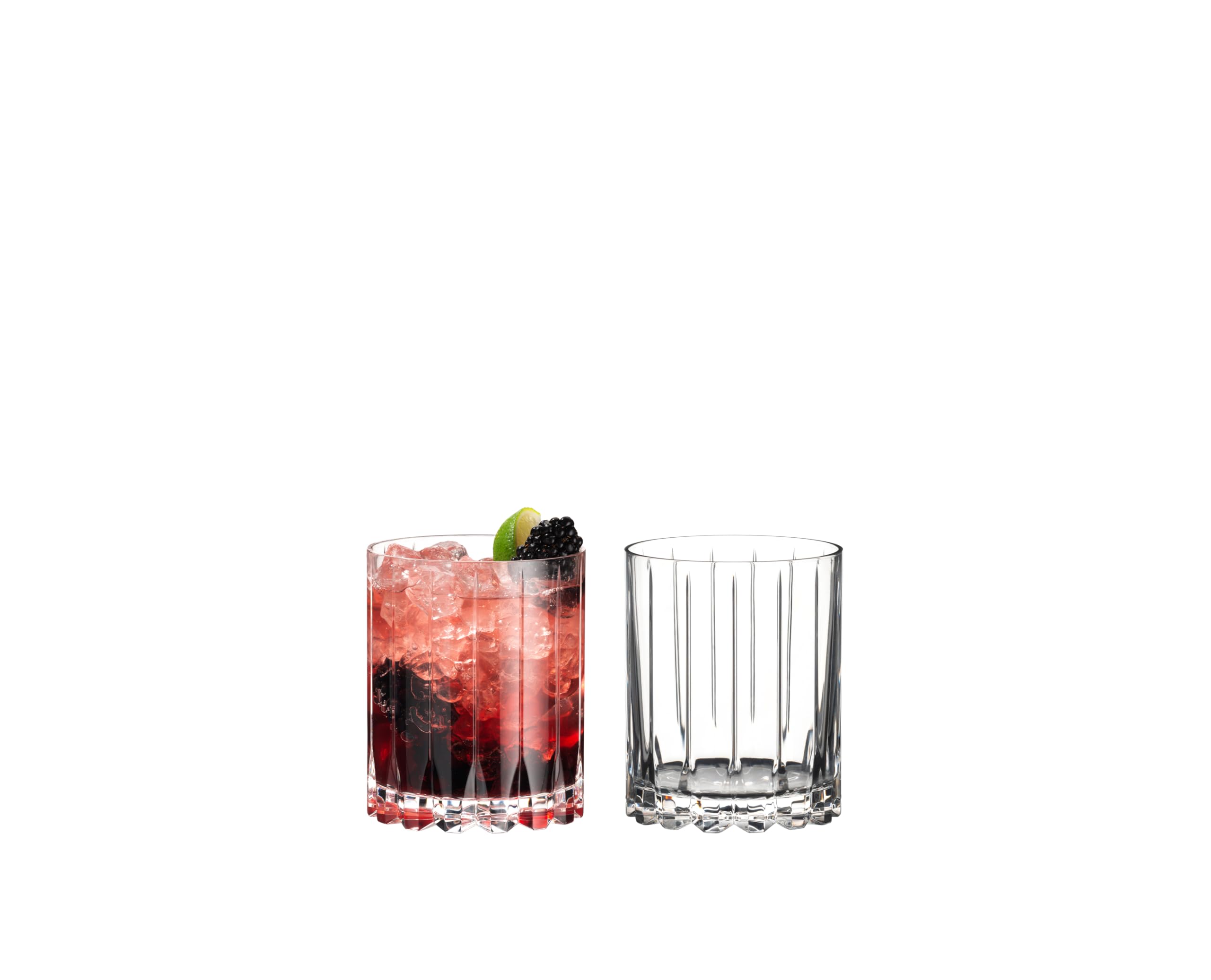 Riedel Double Rocks crystal clarity showcasing contents and visual appeal for presentation