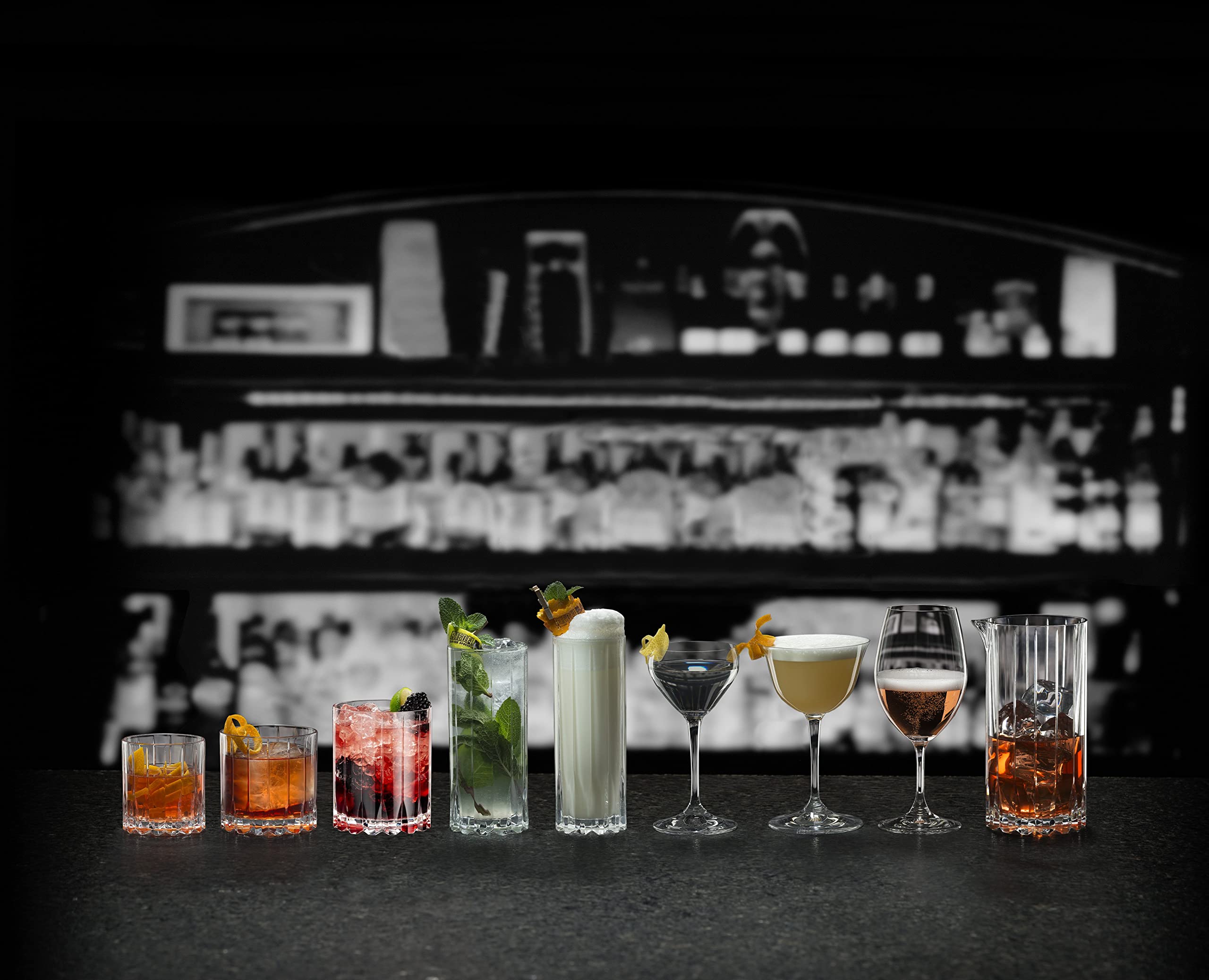 Riedel highball inside a dishwasher illustrating easy cleaning and durability advantage