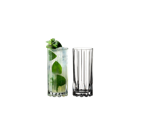 Riedel highball front view showing clean lines and modern silhouette, ideal for presentation