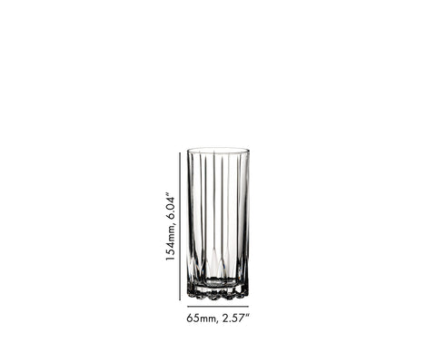 Riedel glass held in hand showing scale and ergonomic comfort for bartenders and hosts