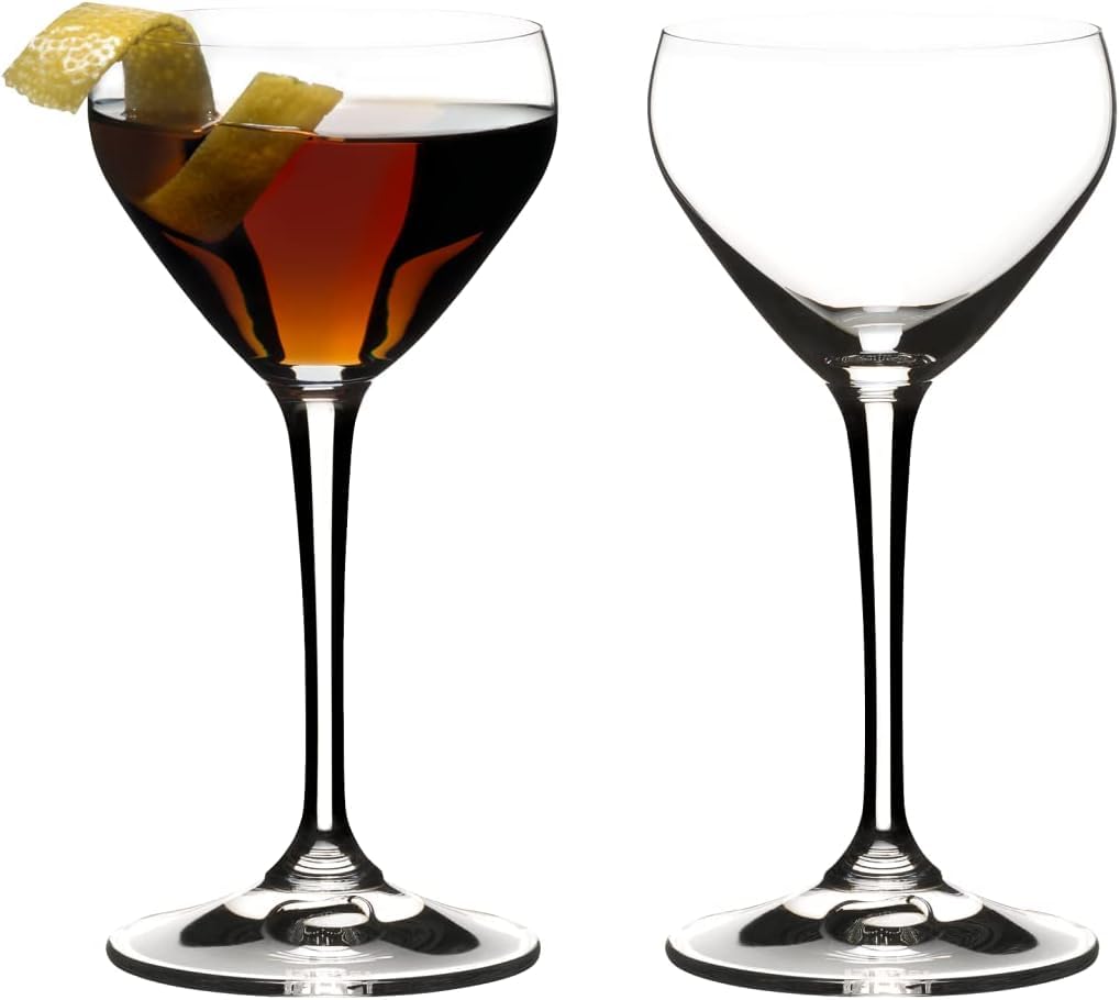 Riedel Nick & Nora front view showing elegant stem and balanced bowl for precise pours