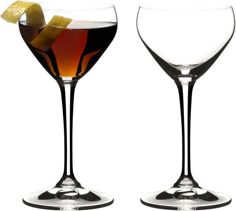 Riedel Nick & Nora front view showing elegant stem and balanced bowl for precise pours