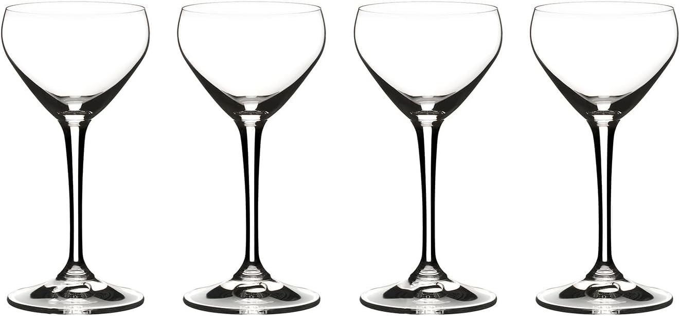 Riedel Nick & Nora on a home bar demonstrating stylish serving impact