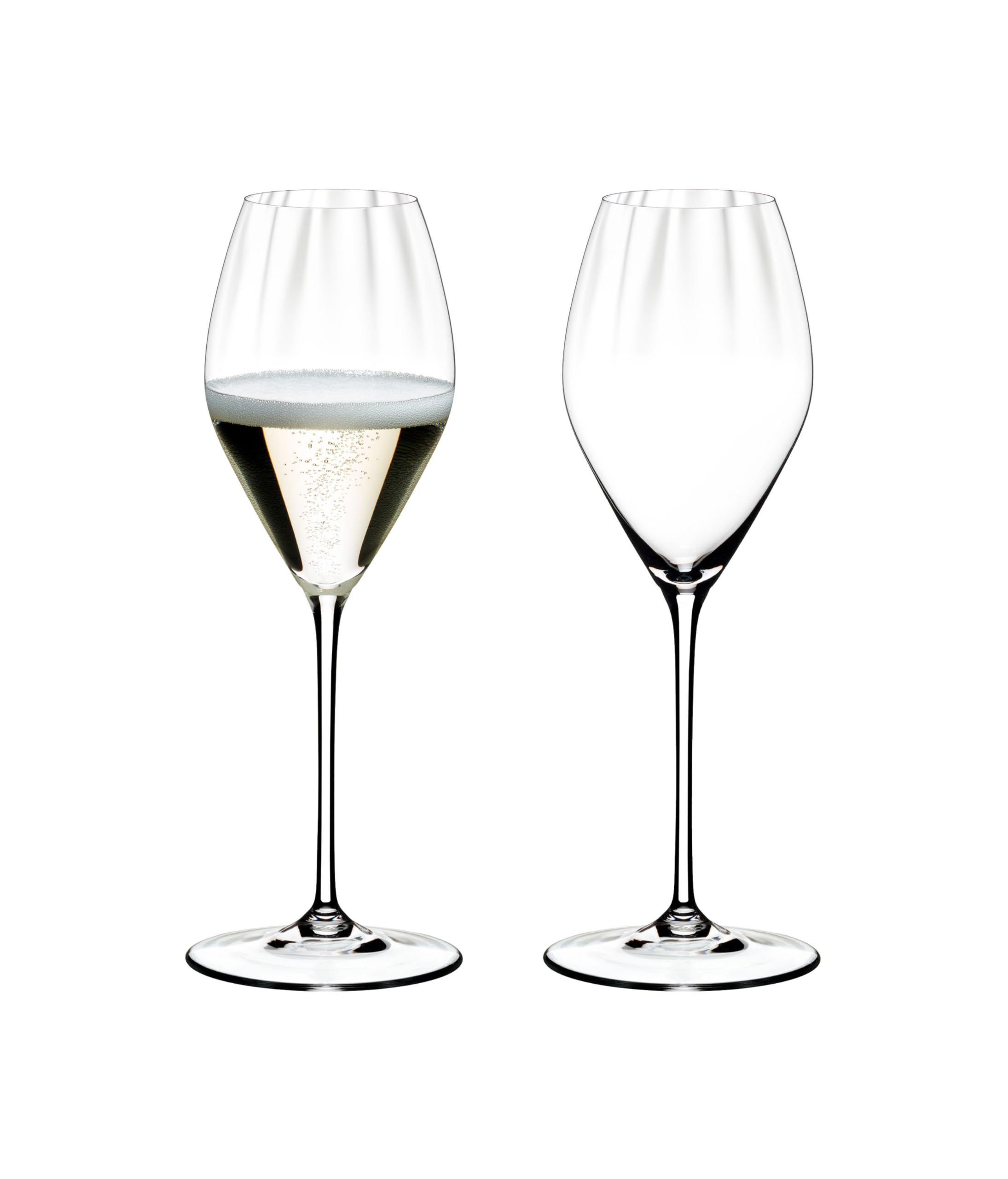 Riedel Performance front view glass pair showing elegant silhouette and clarity