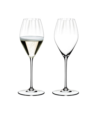 Riedel Performance front view glass pair showing elegant silhouette and clarity