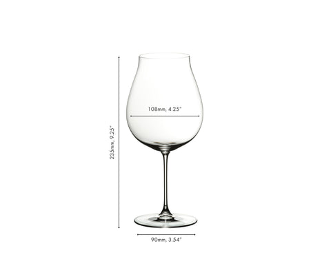 Riedel Veritas bowl detail highlighting wide base for aroma development benefit