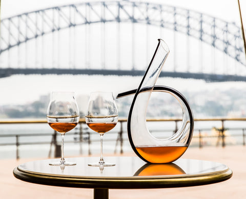 Riedel Veritas side profile emphasizing stem length and refined bowl design