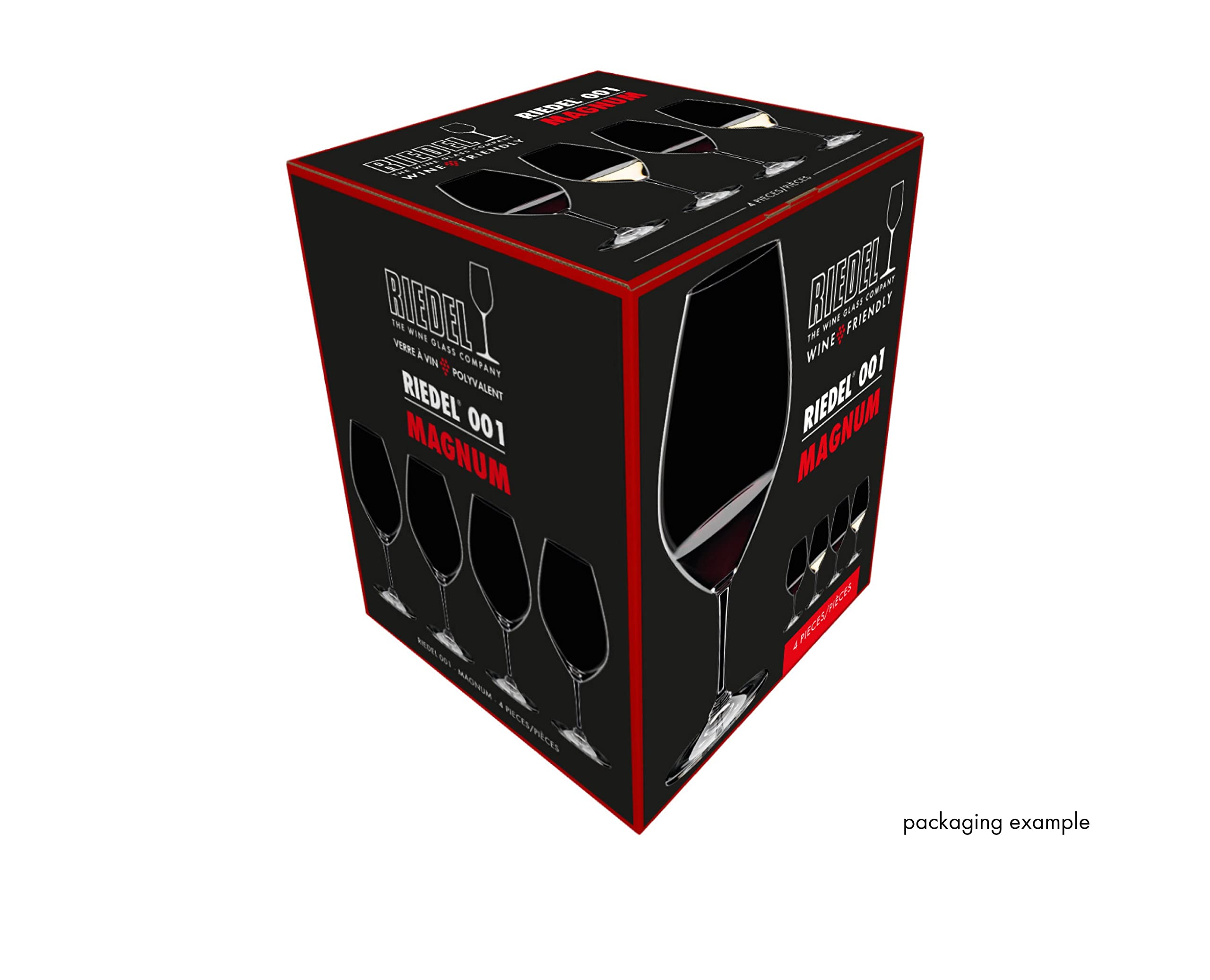 Riedel Wine Friendly XL beside a wine bottle showing true 35oz scale