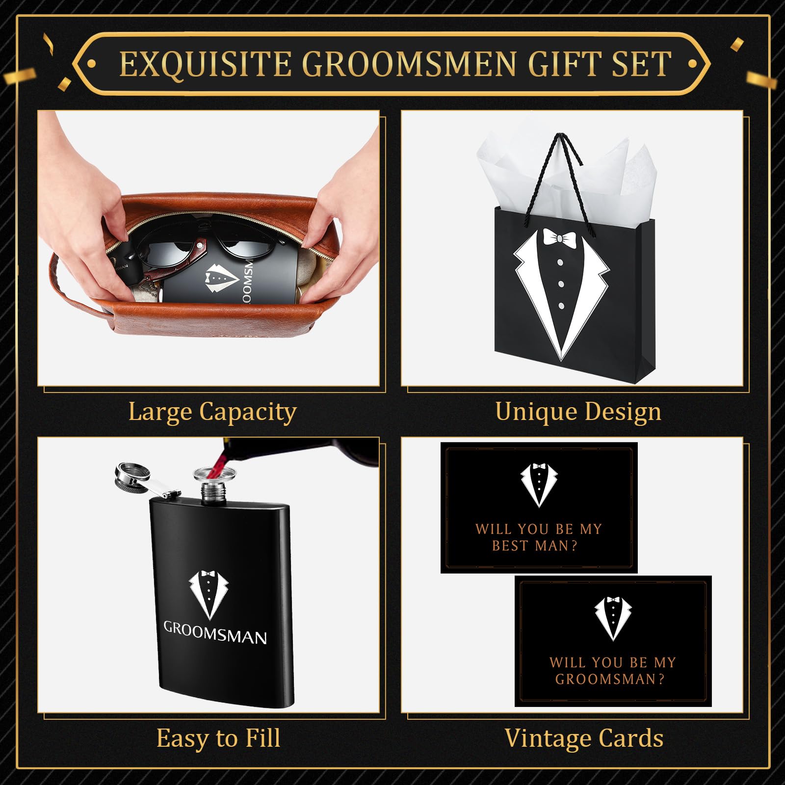 Rigibright PU leather toiletry bag opened with contents displayed for travel convenience
