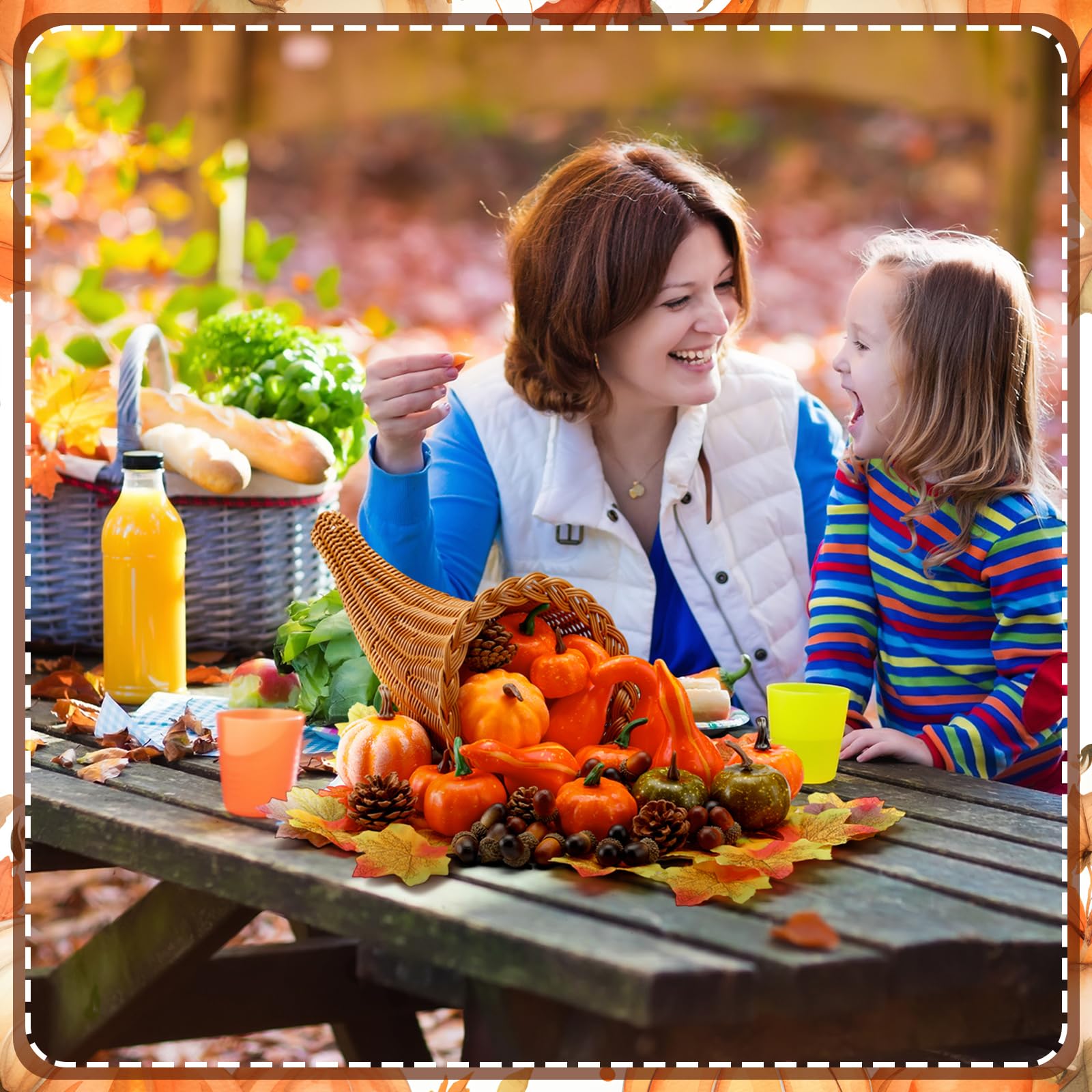 RimCereal cornucopia styled on a mantel creating warm autumn ambience