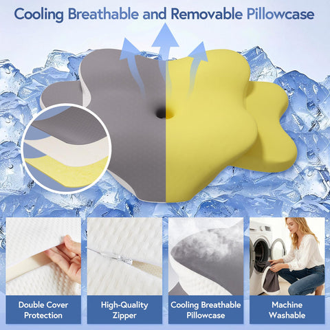 Rioicy pillow supporting a side sleeper with shoulder clearance and comfort