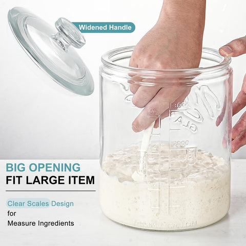 Ritayedet jar in pantry holding a full 5 lb flour bag for organized storage