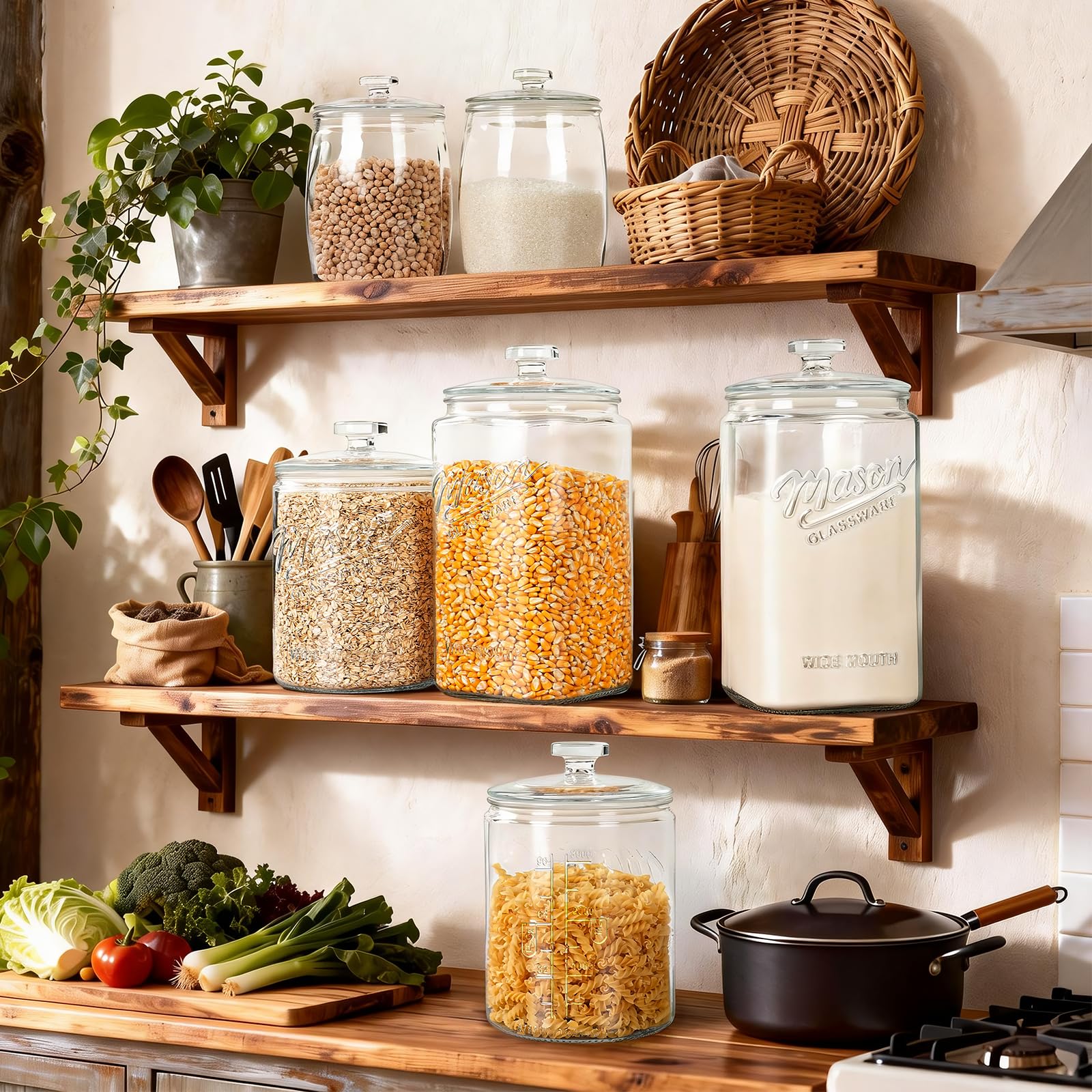 Ritayedet jars displayed on countertop as stylish kitchen storage and decor
