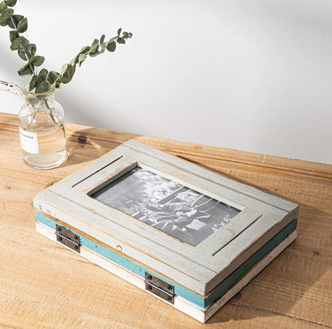 RiteSune styled on entryway table showing farmhouse decor complement