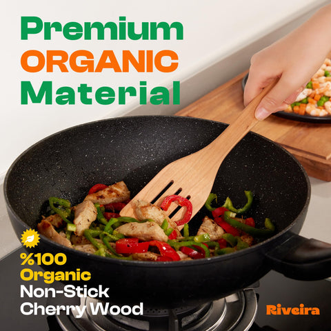 Riveira cherry wood close-up highlighting grain and smooth finished surface for durability