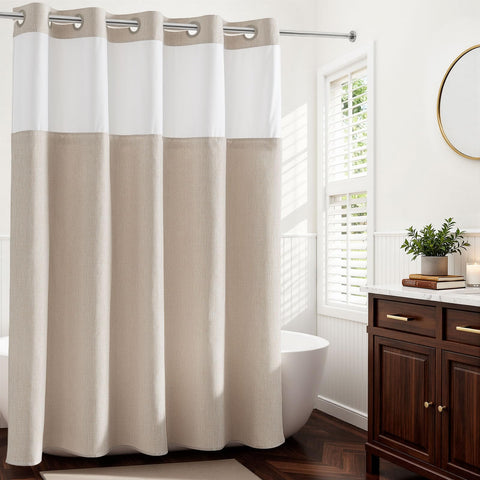 River Dream front panel showing linen texture and neat drape for elegant bathrooms