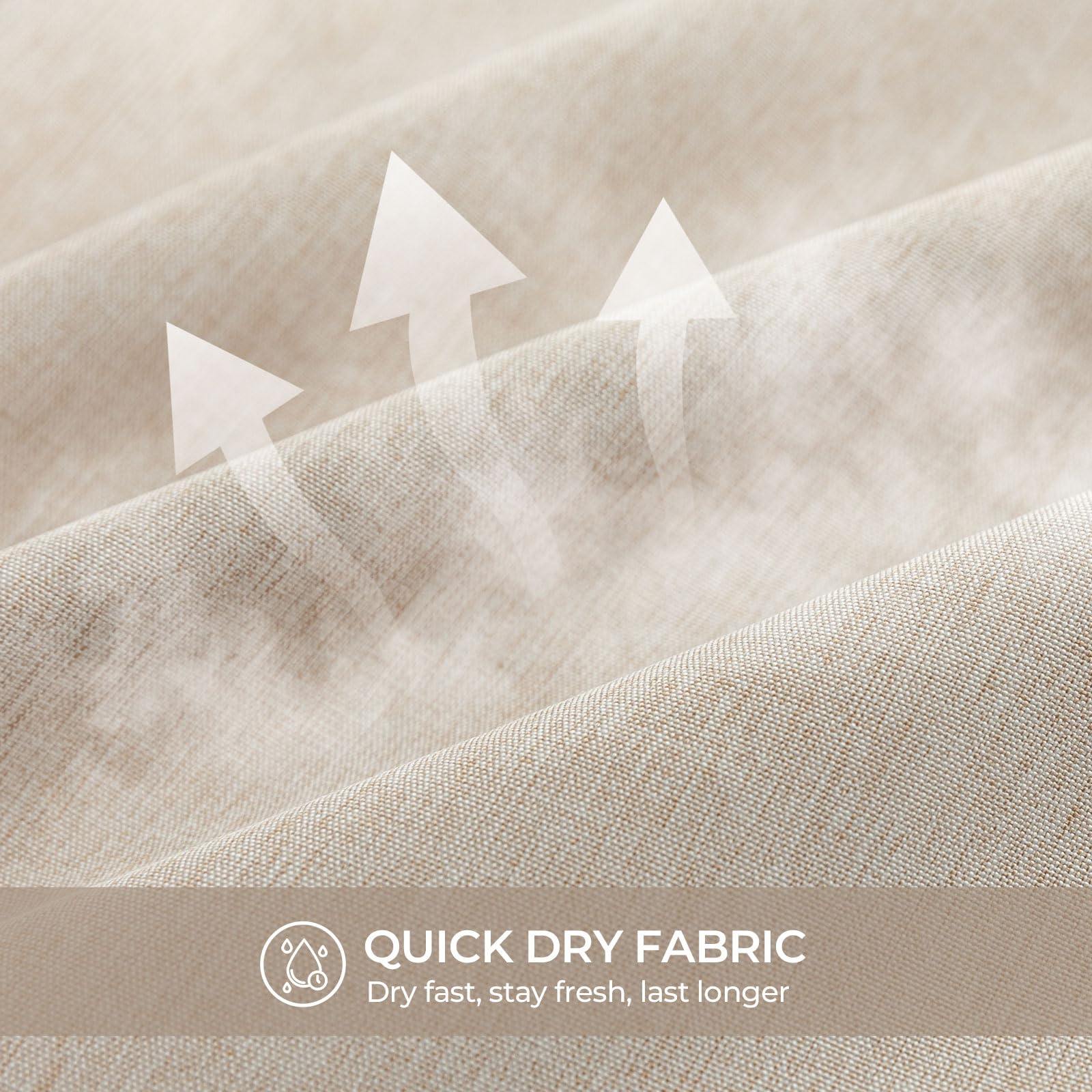 River Dream close-up of flax-like weave highlighting natural fabric appearance