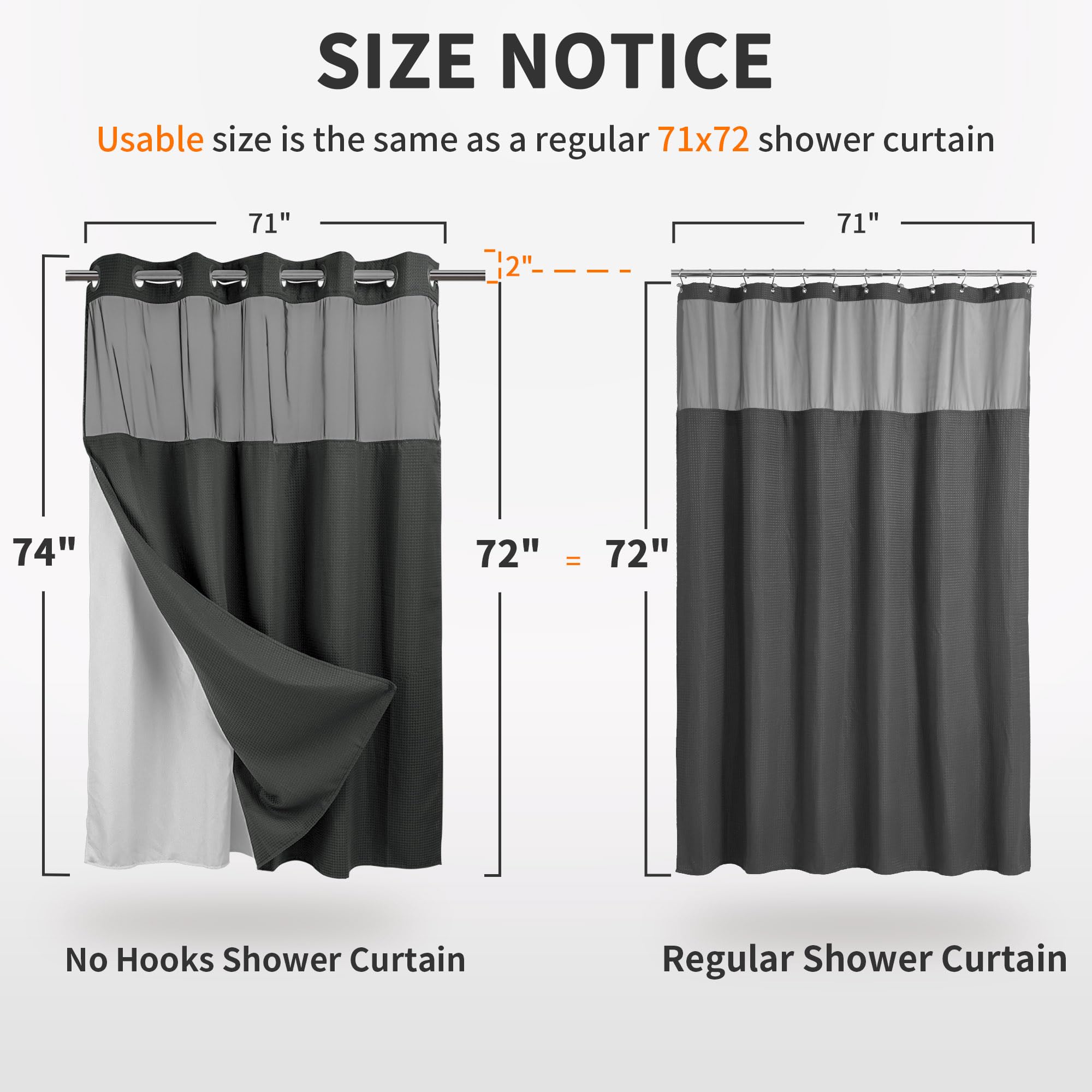 River Dream snap-in fabric liner attached inside curtain for extra water protection