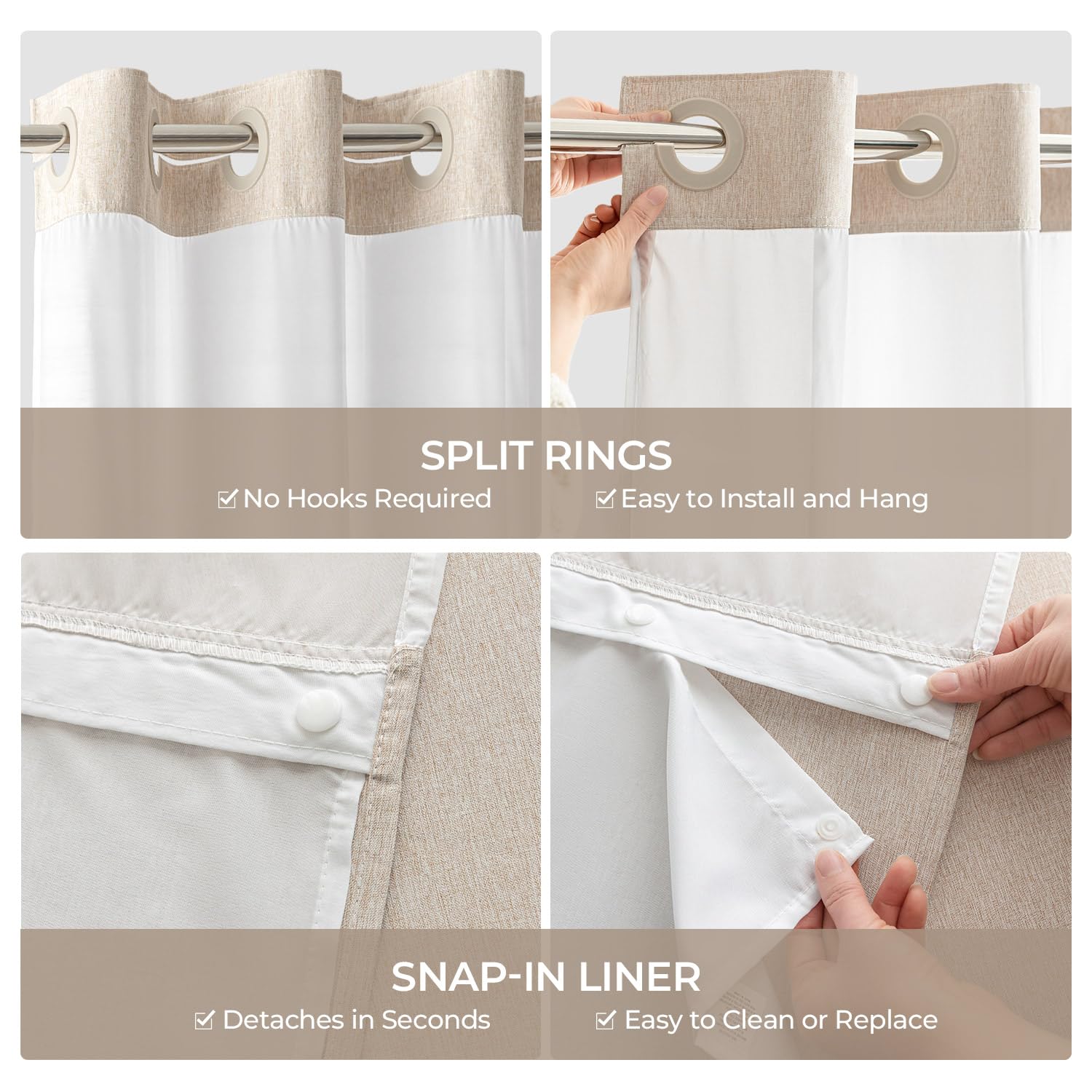 River Dream snap-on liner attachment showing easy removal and cleaning benefit