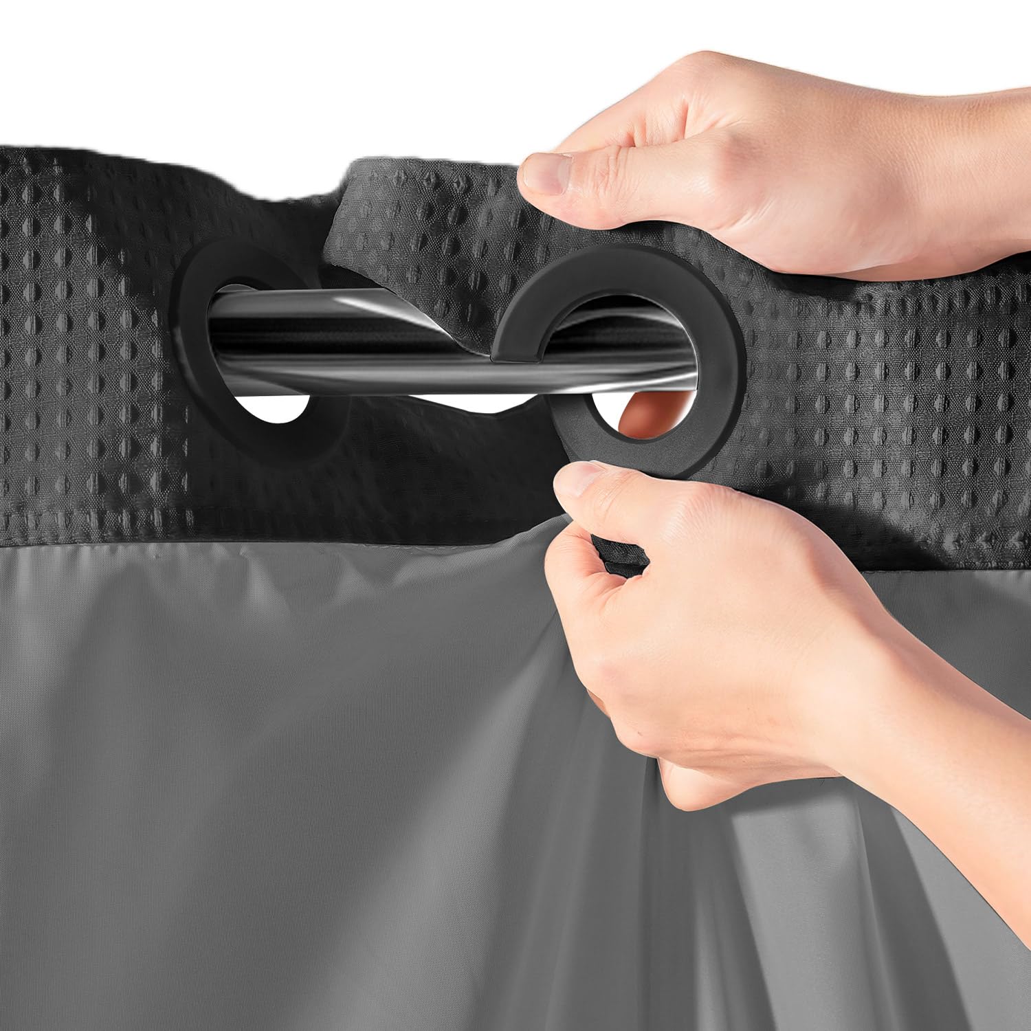 River Dream close-up of waffle polyester texture highlighting durable fabric and hotel-quality weight