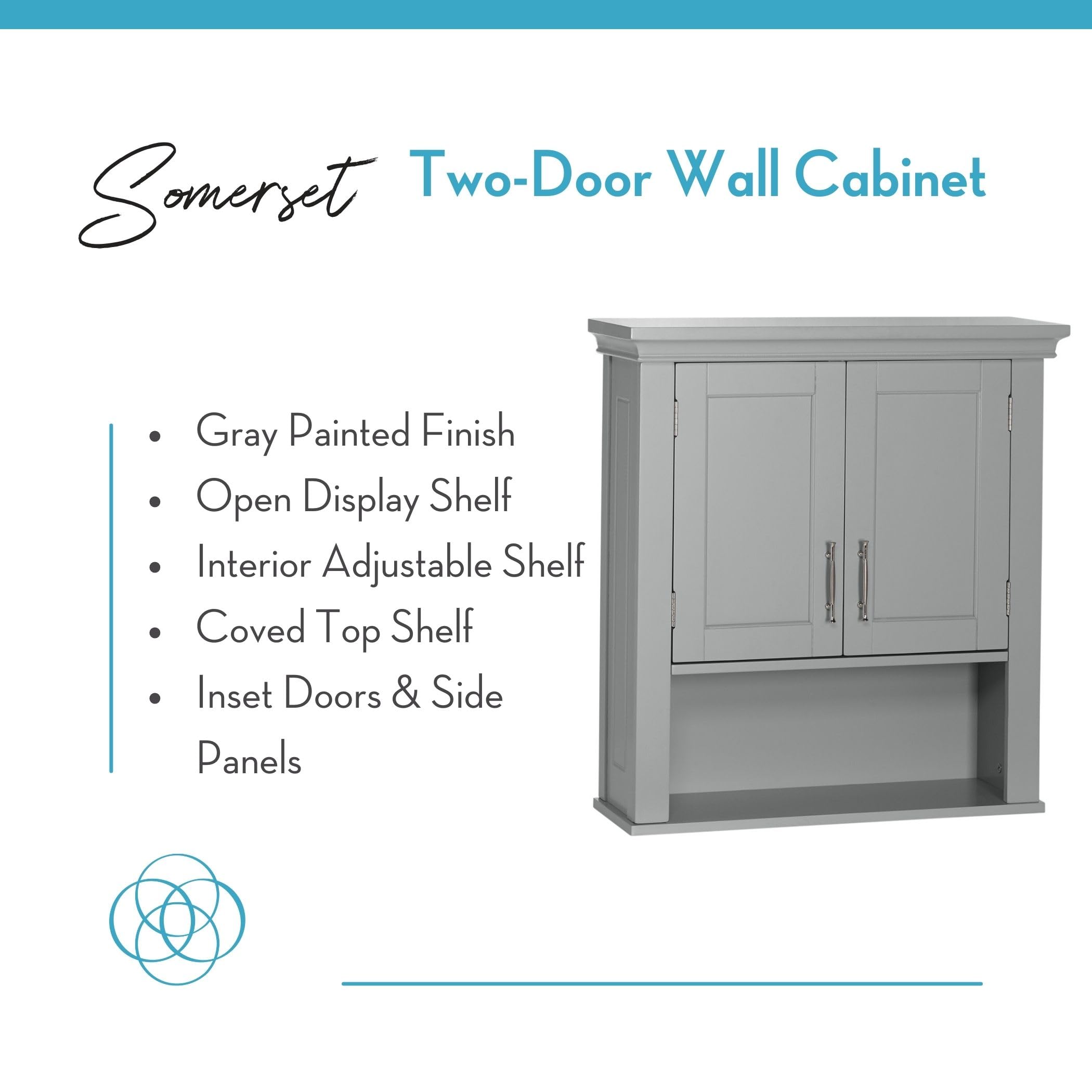 RiverRidge Somerset interior shelves open view showing adjustable storage versatility