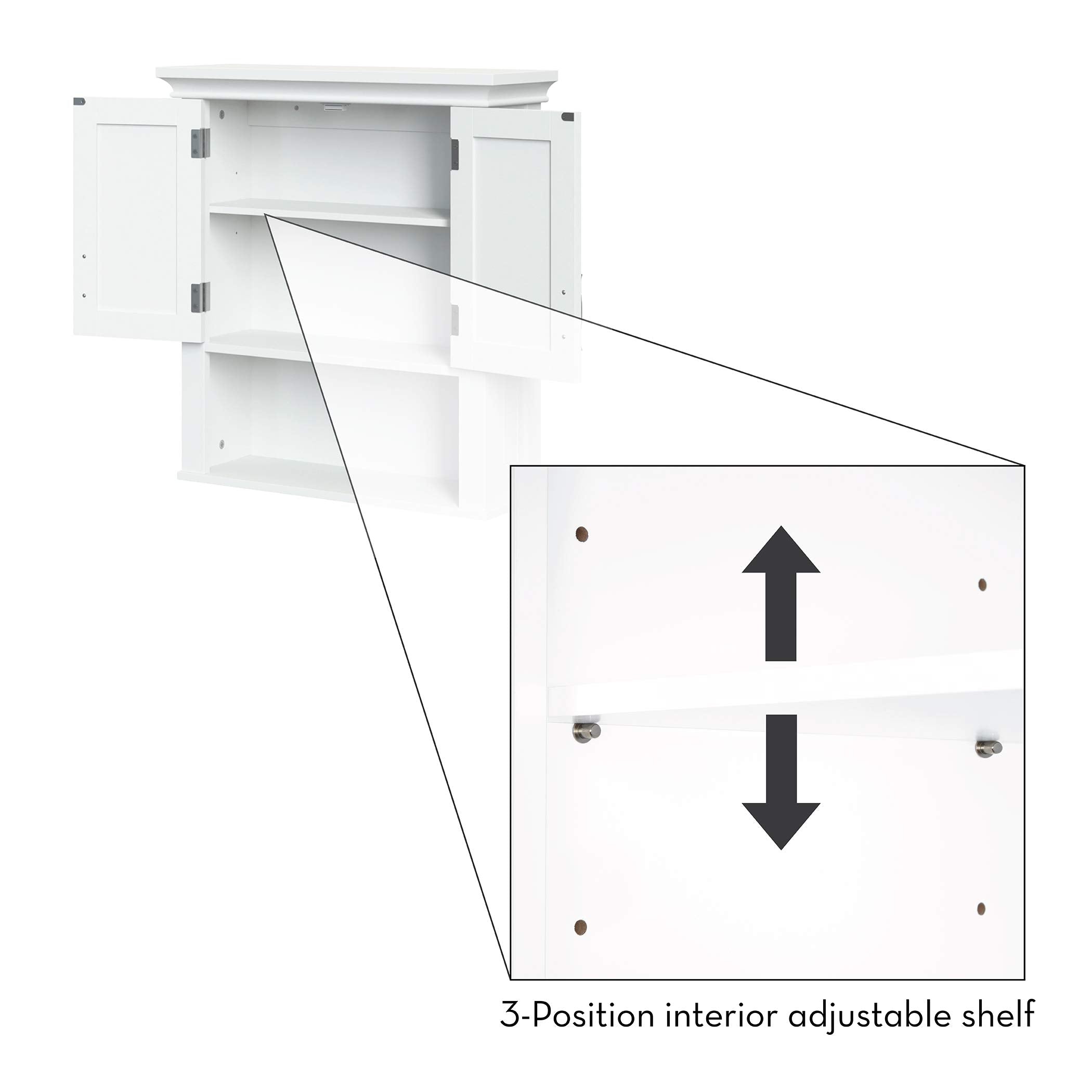 RiverRidge cabinet beside folded towels showing scale and storage capacity