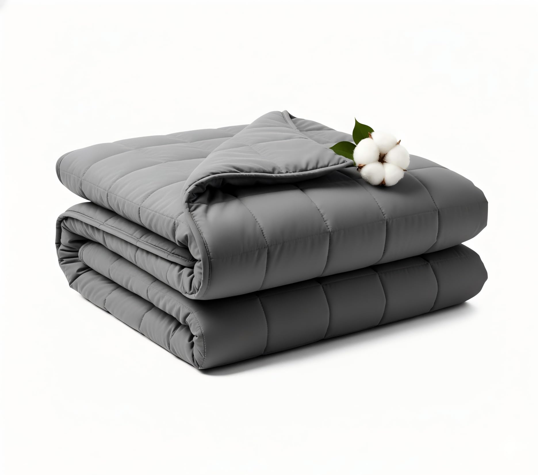 RJOP front view of folded weighted blanket showing neat finish and comfort