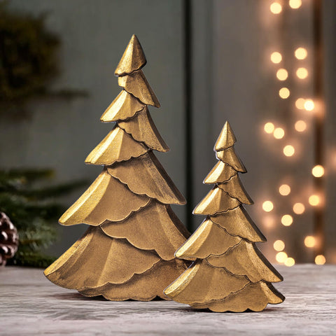 RM ROOMERS trees on tray as centerpiece creating elegant focal point