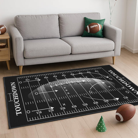 Rnmdn rug non-slip backing detail providing floor grip and safe use