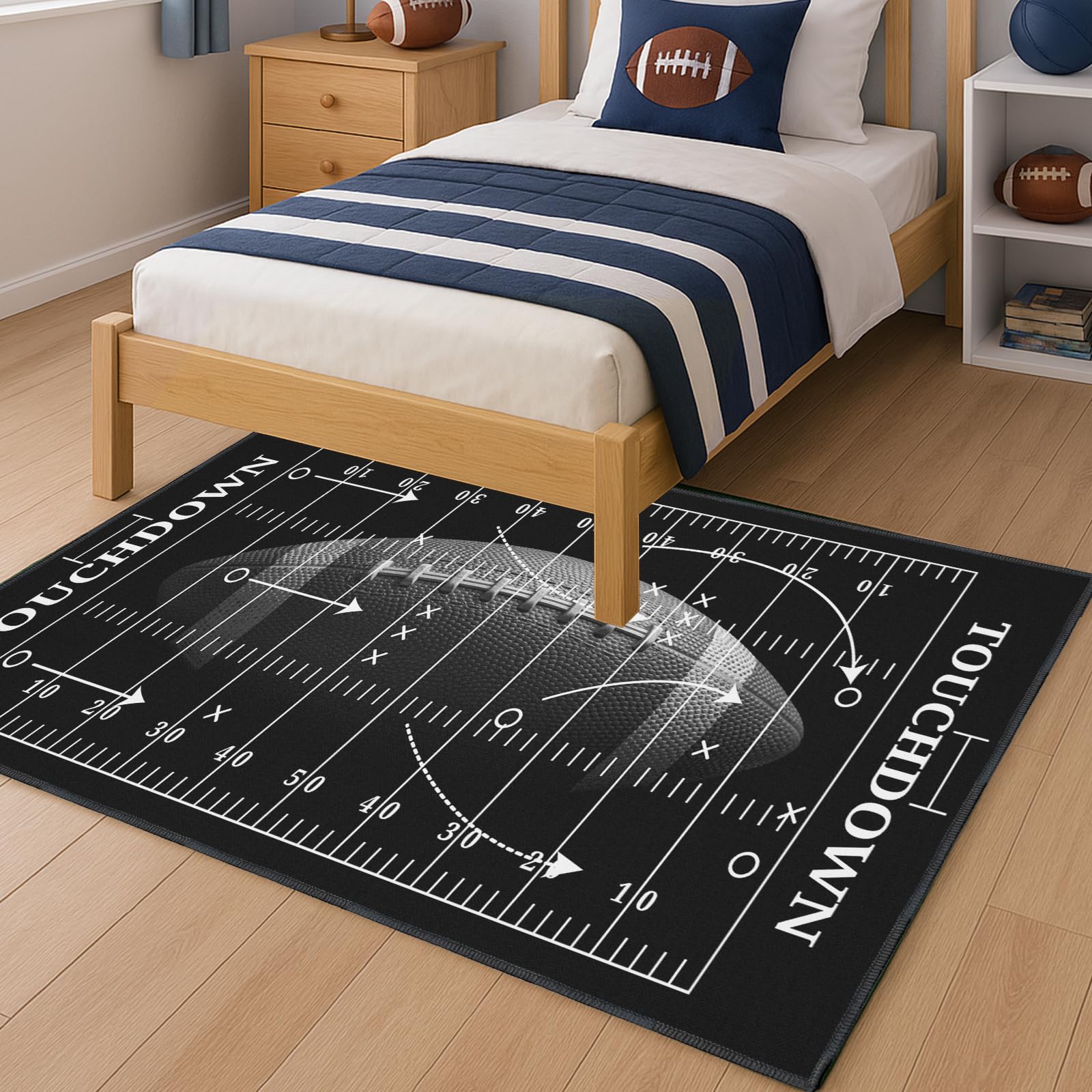 Rnmdn rug reinforced edge stitching for durability and long-lasting shape