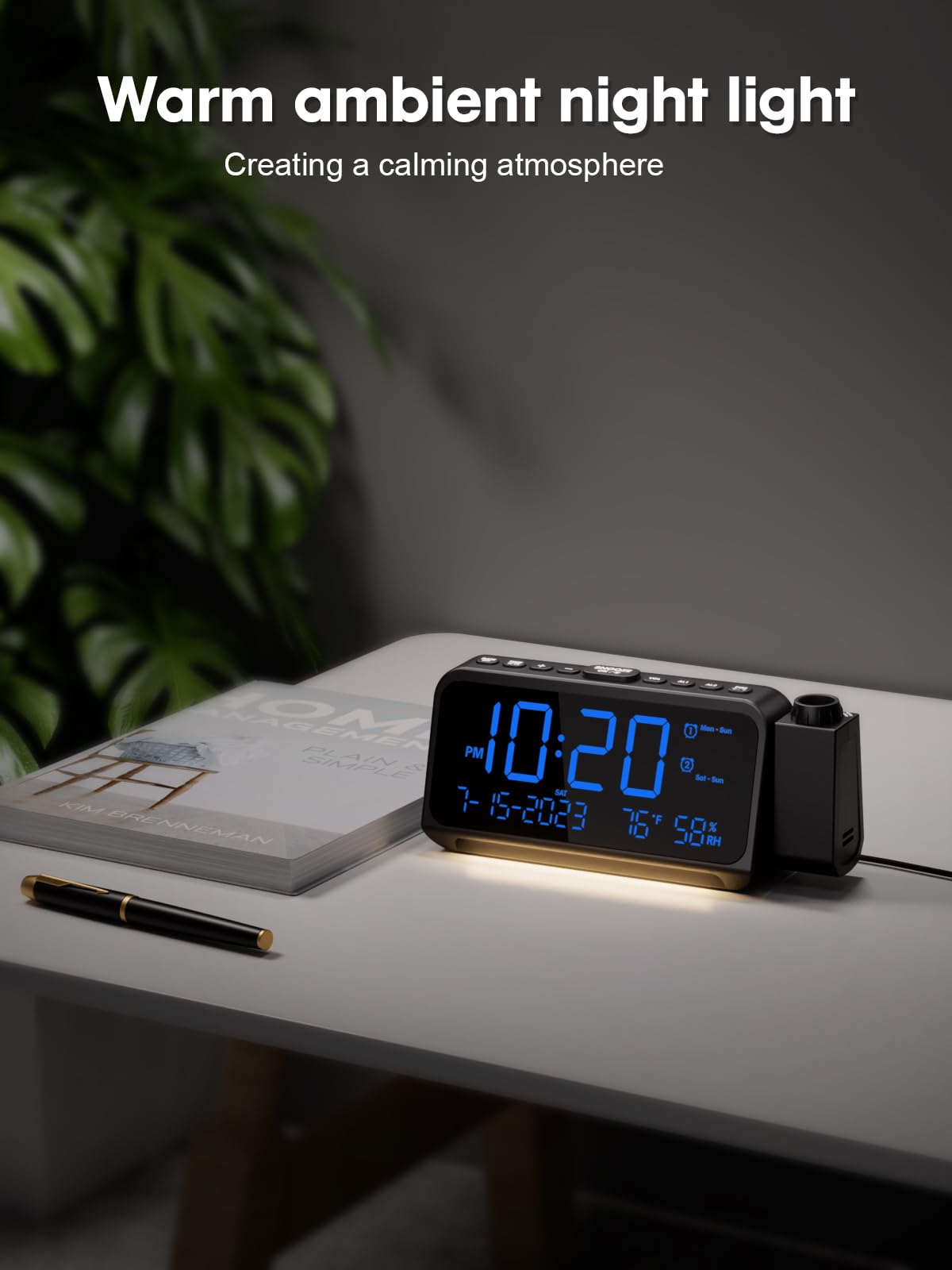 ROCAM placed on bedside table in bedroom for practical everyday use