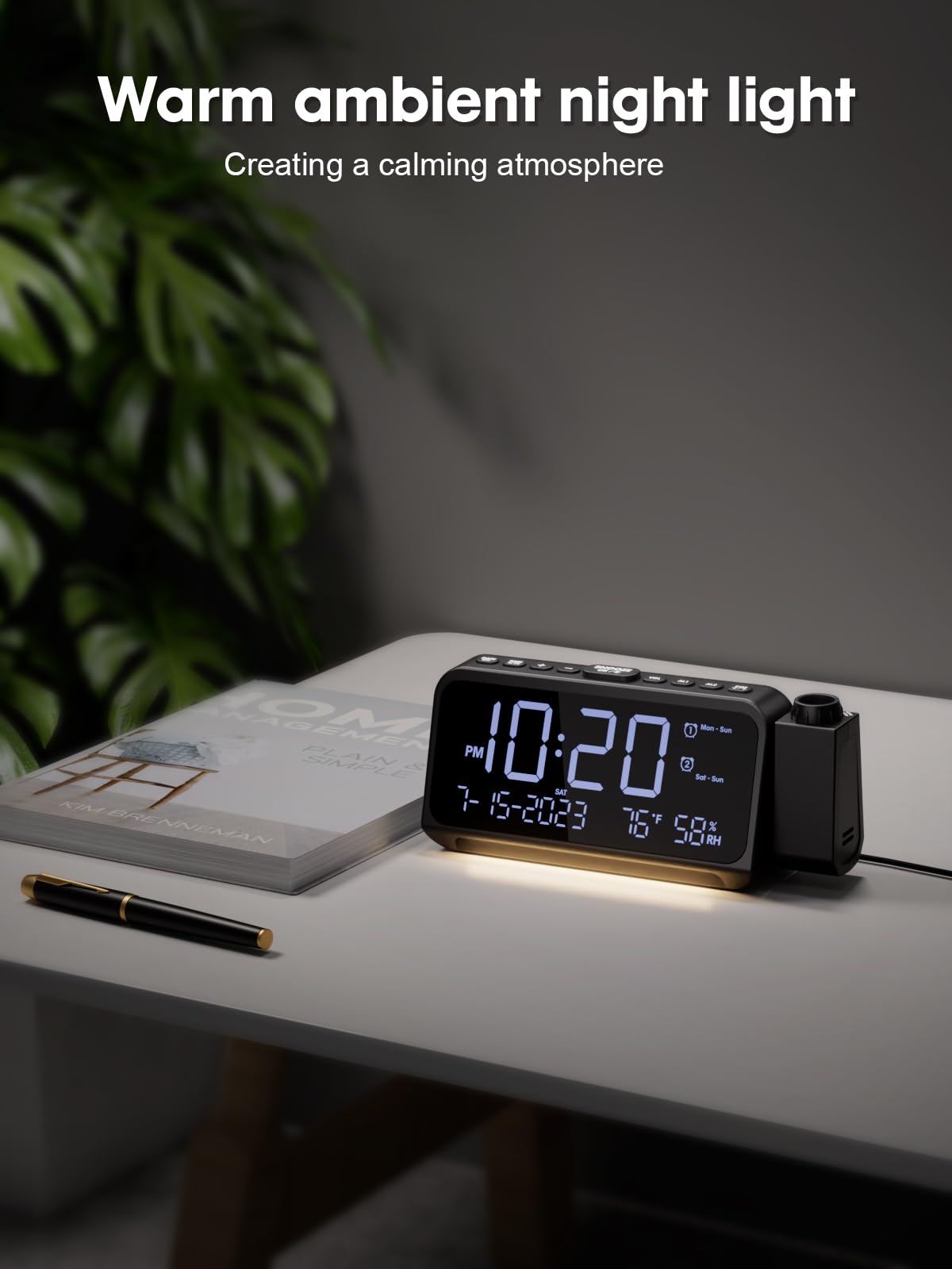 ROCAM on bedside table in a bedroom improving nightly convenience