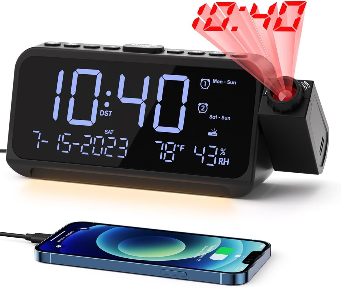 ROCAM front display showing time and date for quick bedside reference