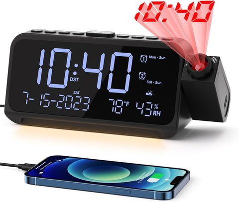 ROCAM front display showing time and date for quick bedside reference