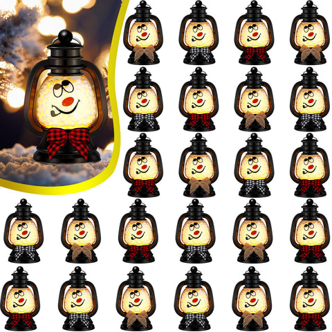 ROCEEI snowman lanterns front view showing set and festive appeal