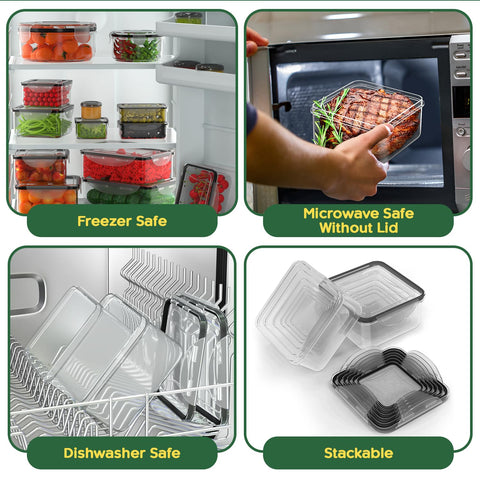 RockBerry stacked containers inside a refrigerator illustrating space-saving organization advantage