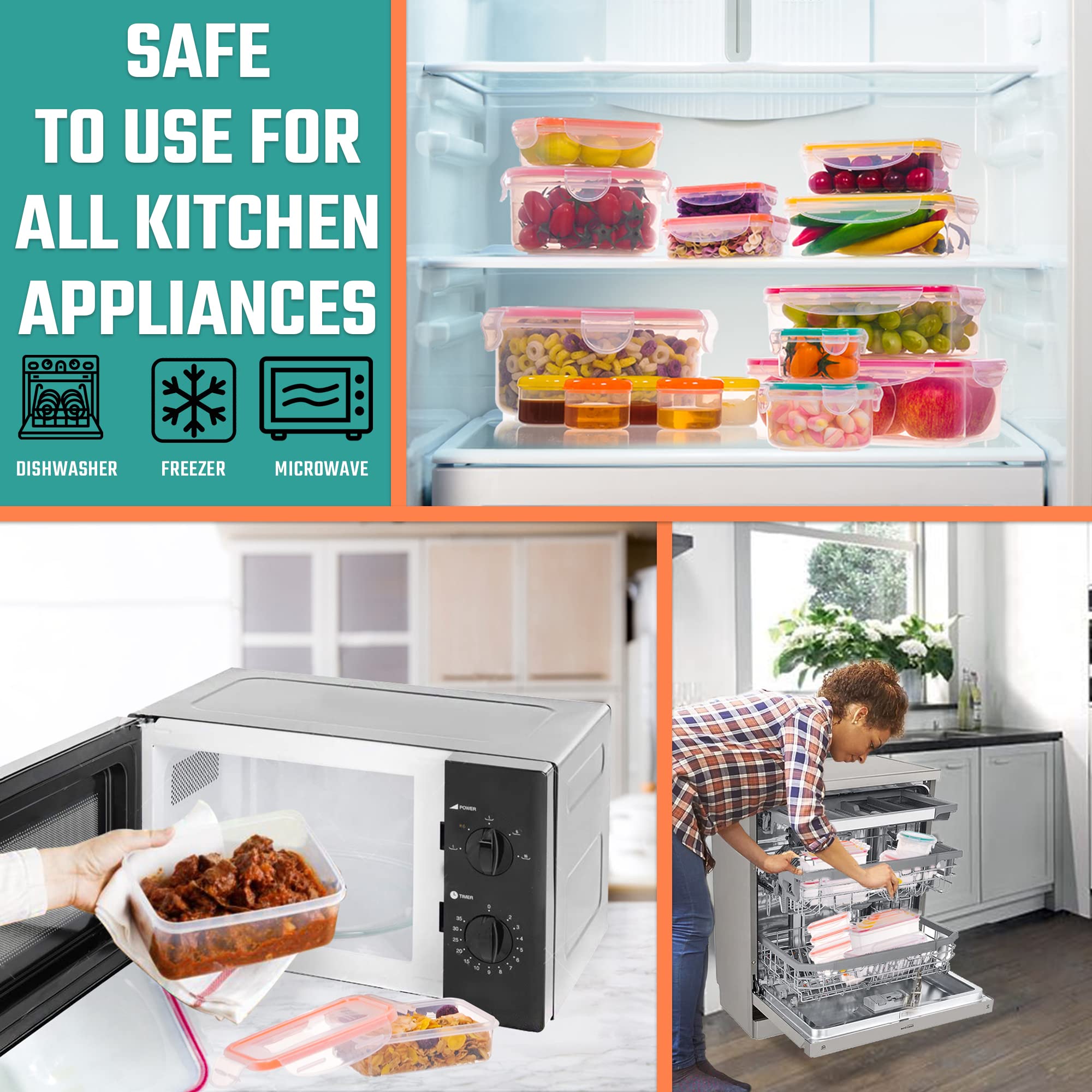 RockBerry stacked containers in fridge maximizing storage space