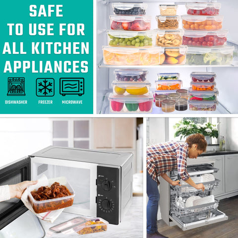 RockBerry stacked containers inside a refrigerator for organized storage