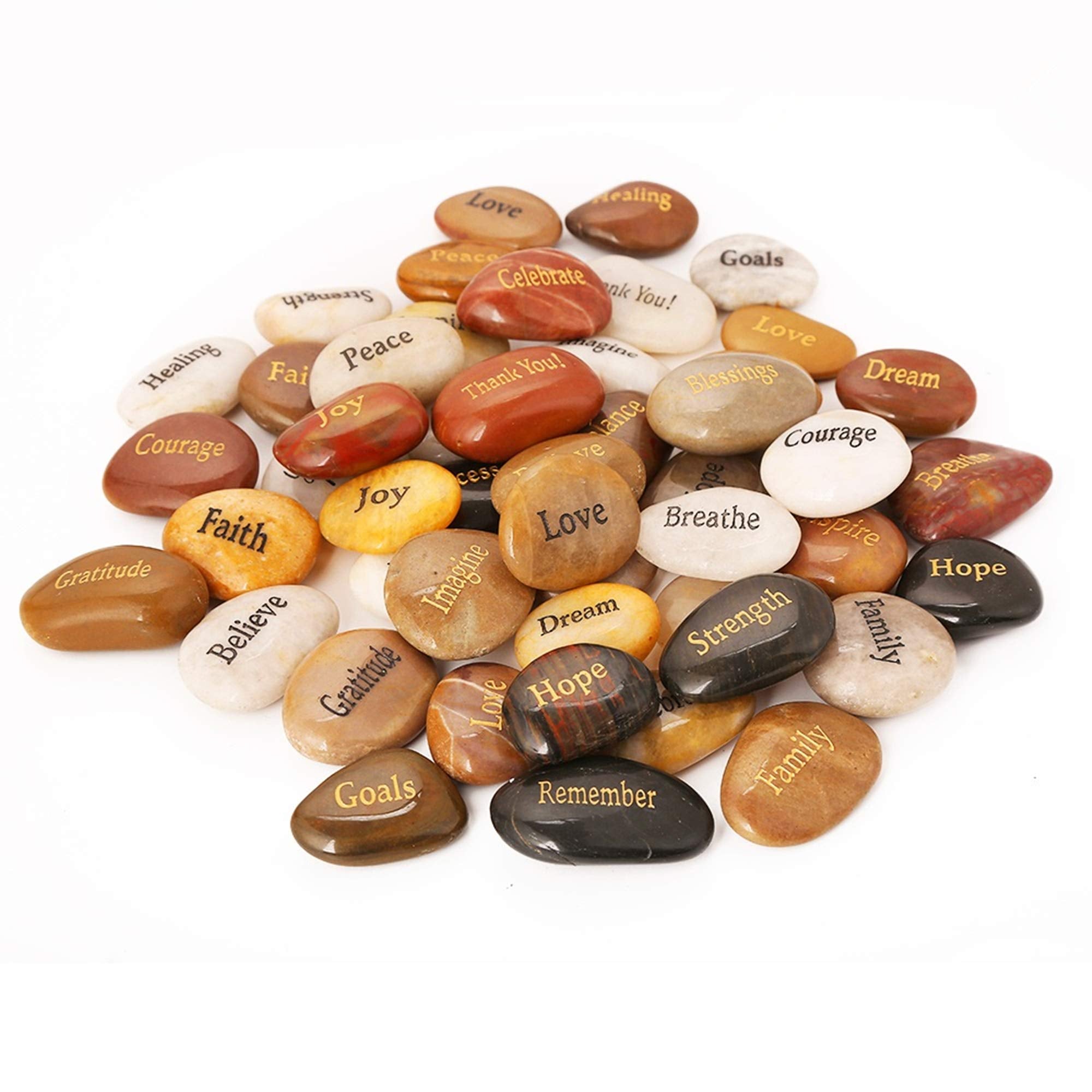 ROCKIMPACT front packaging showing 50 engraved stones and set contents benefit keepsake