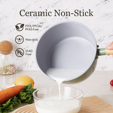 ROCKURWOK close-up of ceramic coating illustrating smooth nonstick surface for easy cleanup